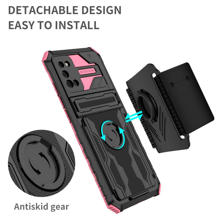 For Samsung Galaxy A02s Kickstand Detachable Armband Phone Case
