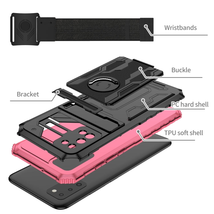 For Samsung Galaxy A02s Kickstand Detachable Armband Phone Case