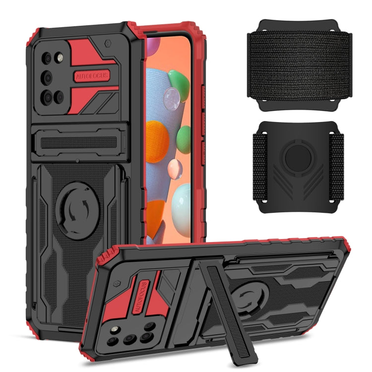 For Samsung Galaxy A02s Kickstand Detachable Armband Phone Case