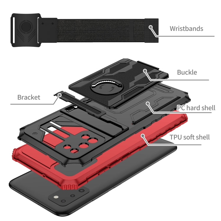For Samsung Galaxy A02s Kickstand Detachable Armband Phone Case