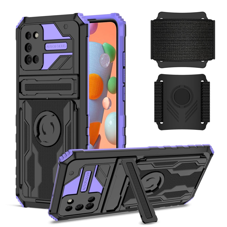 For Samsung Galaxy A02s Kickstand Detachable Armband Phone Case