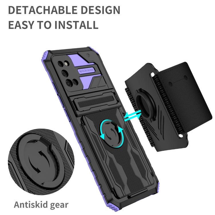 For Samsung Galaxy A02s Kickstand Detachable Armband Phone Case