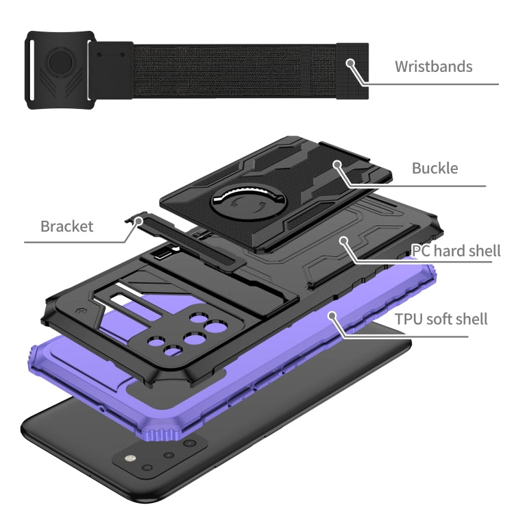 For Samsung Galaxy A02s Kickstand Detachable Armband Phone Case
