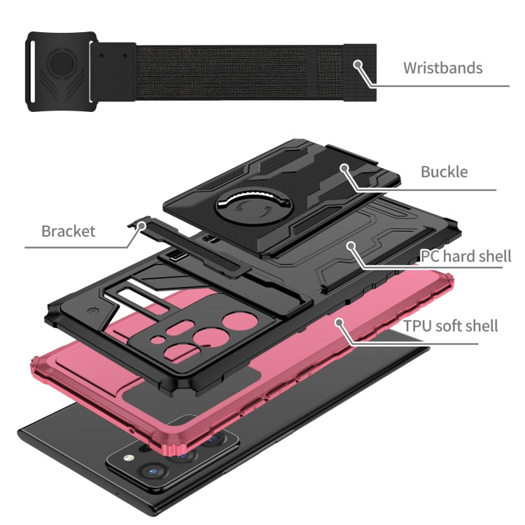 For Samsung Galaxy Note20 Ultra Kickstand Detachable Armband Phone Case