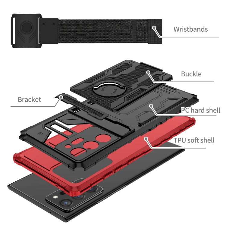 For Samsung Galaxy Note20 Ultra Kickstand Detachable Armband Phone Case