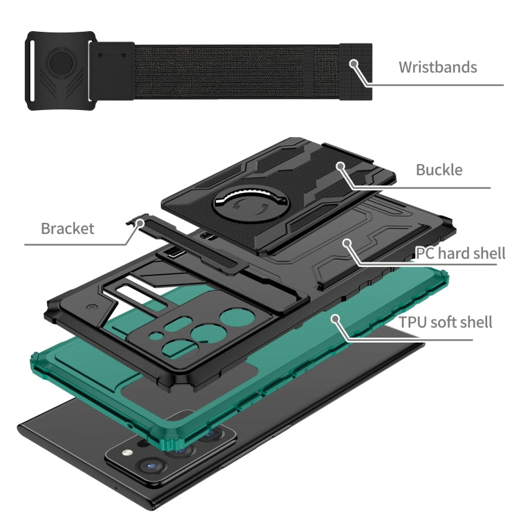 For Samsung Galaxy Note20 Ultra Kickstand Detachable Armband Phone Case