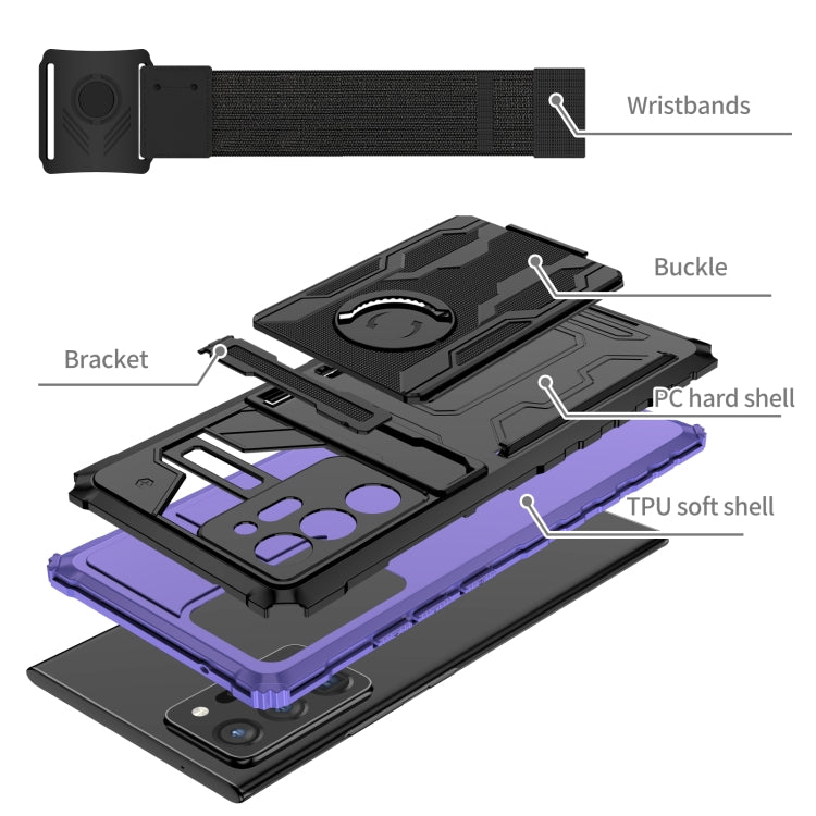 For Samsung Galaxy Note20 Ultra Kickstand Detachable Armband Phone Case