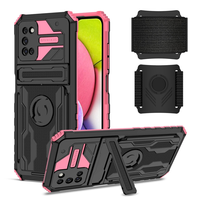 For Samsung Galaxy A03s 166mm Kickstand Detachable Armband Phone Case
