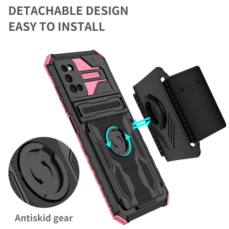 For Samsung Galaxy A03s 166mm Kickstand Detachable Armband Phone Case