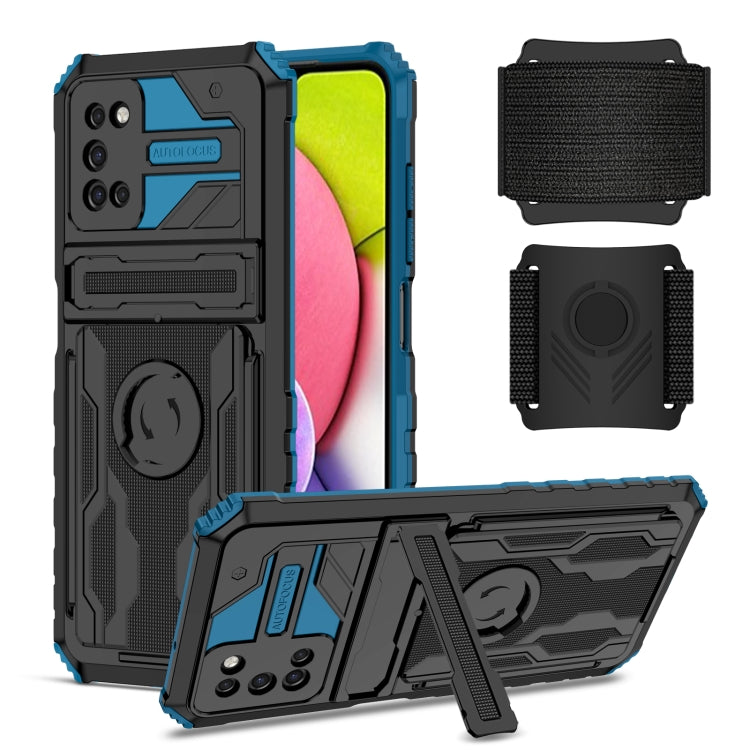 For Samsung Galaxy A03s 166mm Kickstand Detachable Armband Phone Case