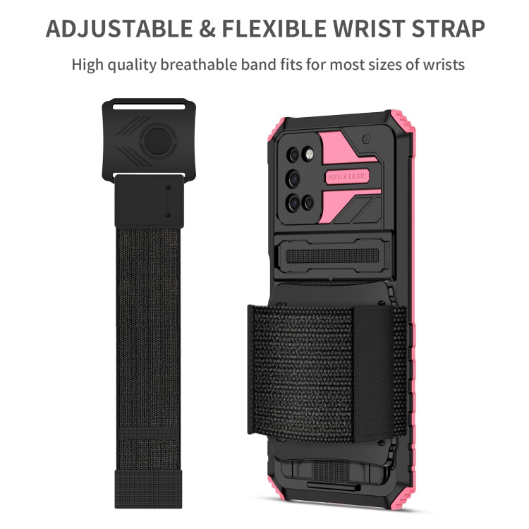 For Samsung Galaxy A03s 164mm Kickstand Detachable Armband Phone Case