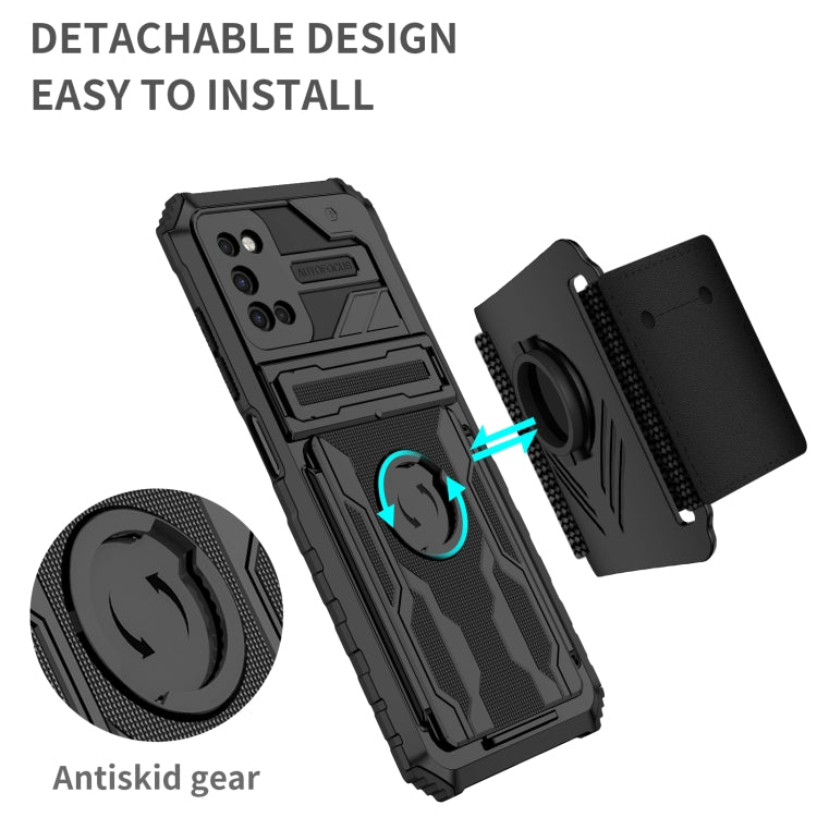 For Samsung Galaxy A03s 164mm Kickstand Detachable Armband Phone Case