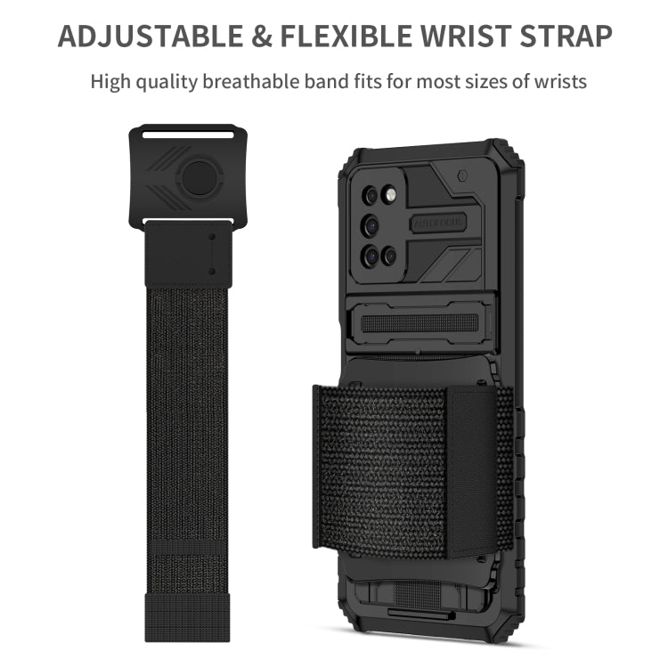 For Samsung Galaxy A03s 164mm Kickstand Detachable Armband Phone Case
