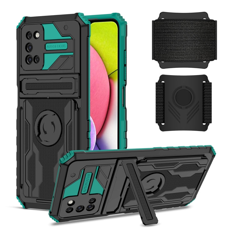 For Samsung Galaxy A03s 164mm Kickstand Detachable Armband Phone Case