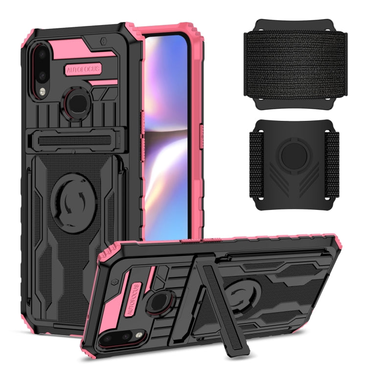 For Samsung Galaxy A10s Kickstand Detachable Armband Phone Case