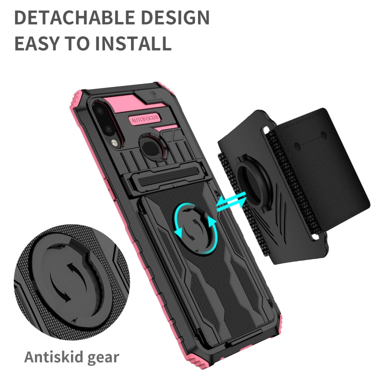 For Samsung Galaxy A10s Kickstand Detachable Armband Phone Case