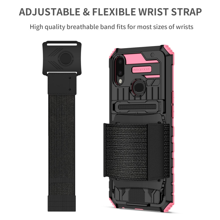 For Samsung Galaxy A10s Kickstand Detachable Armband Phone Case