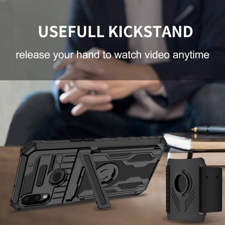 For Samsung Galaxy A10s Kickstand Detachable Armband Phone Case