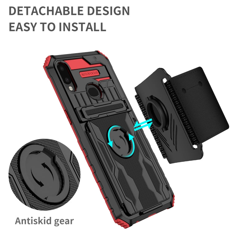 For Samsung Galaxy A10s Kickstand Detachable Armband Phone Case