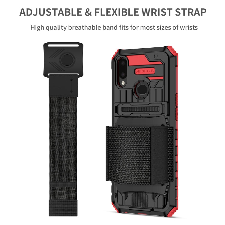 For Samsung Galaxy A10s Kickstand Detachable Armband Phone Case