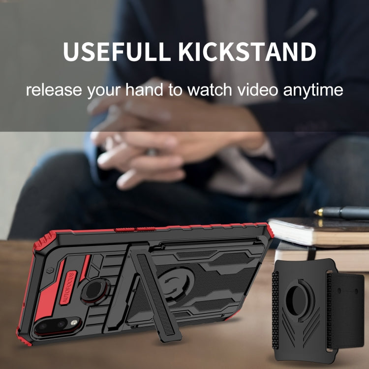 For Samsung Galaxy A10s Kickstand Detachable Armband Phone Case