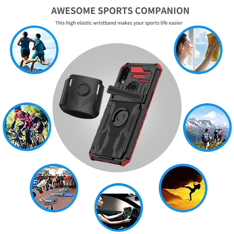 For Samsung Galaxy A10s Kickstand Detachable Armband Phone Case