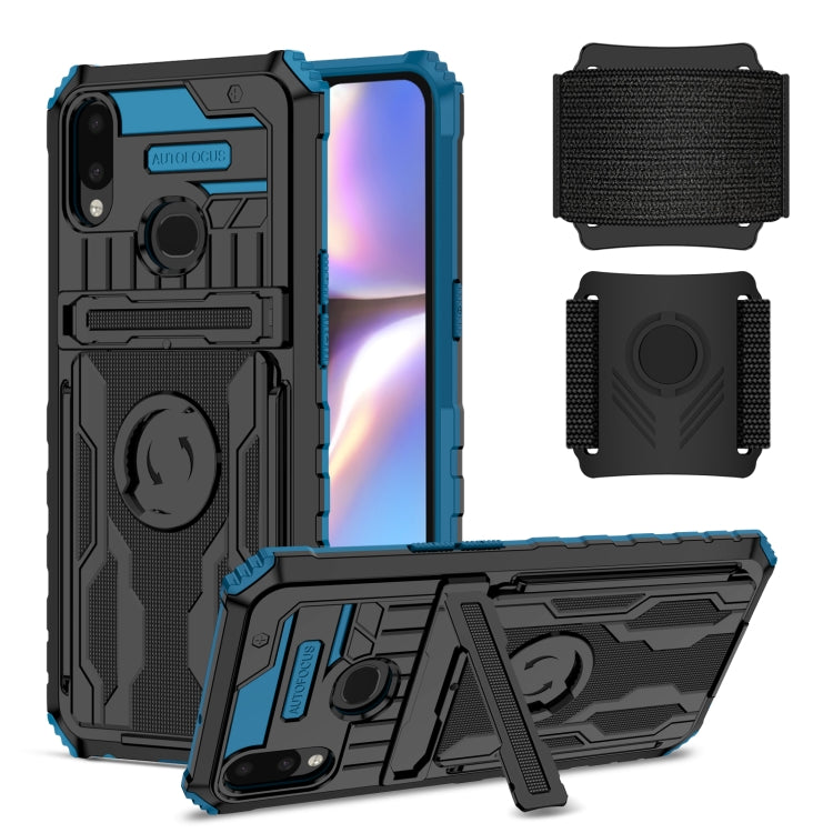 For Samsung Galaxy A10s Kickstand Detachable Armband Phone Case
