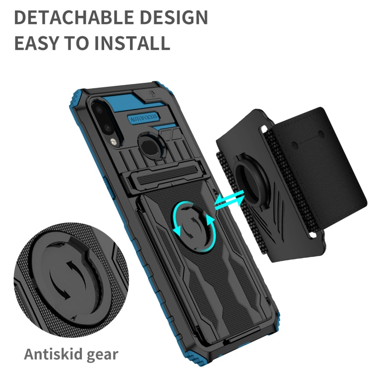 For Samsung Galaxy A10s Kickstand Detachable Armband Phone Case