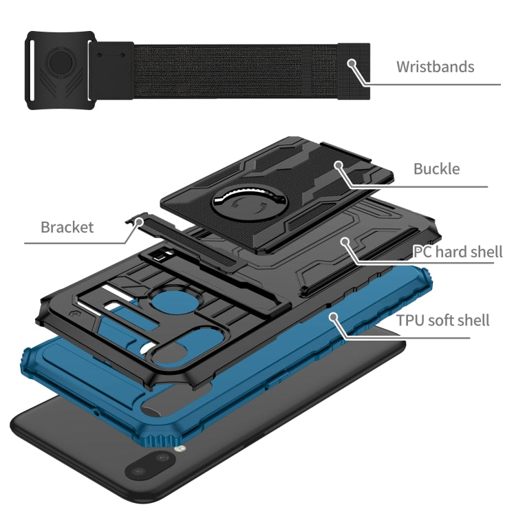 For Samsung Galaxy A10s Kickstand Detachable Armband Phone Case