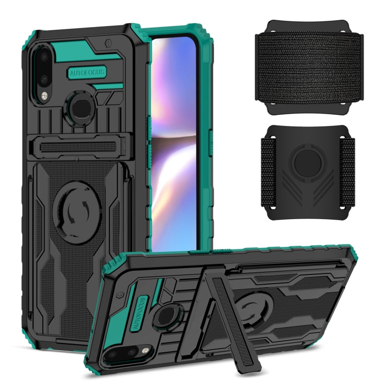 For Samsung Galaxy A10s Kickstand Detachable Armband Phone Case