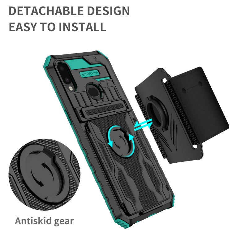 For Samsung Galaxy A10s Kickstand Detachable Armband Phone Case