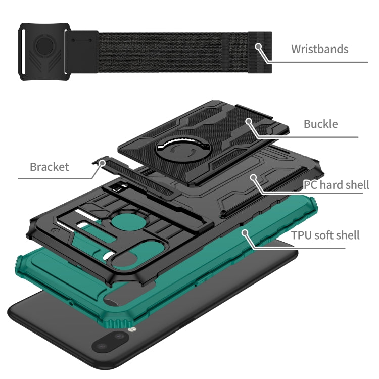 For Samsung Galaxy A10s Kickstand Detachable Armband Phone Case