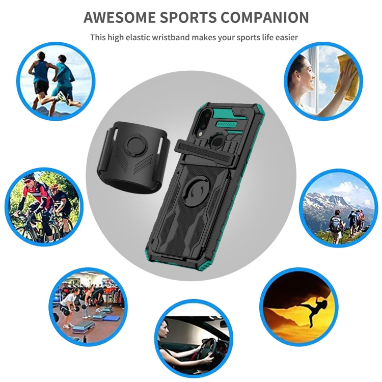 For Samsung Galaxy A10s Kickstand Detachable Armband Phone Case
