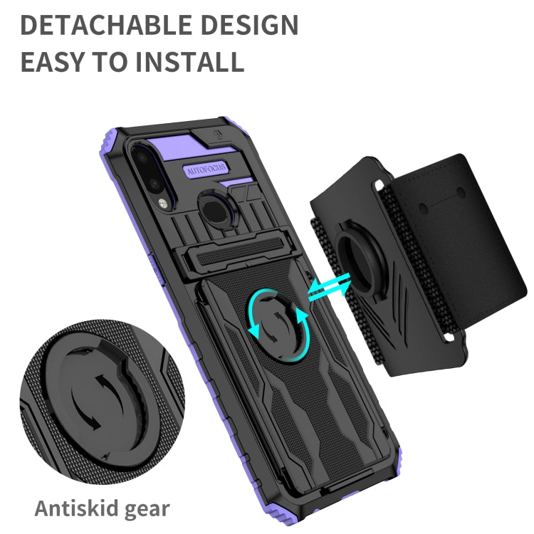 For Samsung Galaxy A10s Kickstand Detachable Armband Phone Case