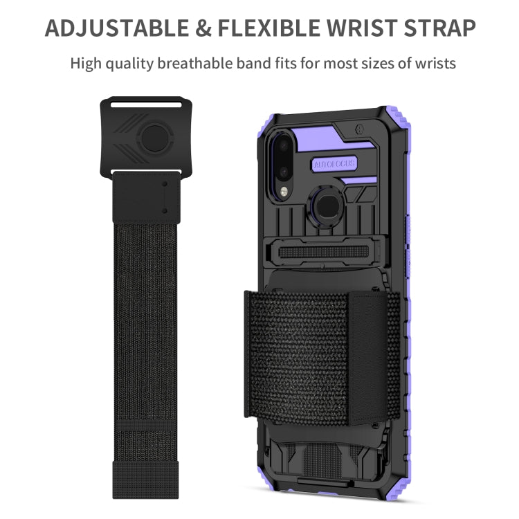 For Samsung Galaxy A10s Kickstand Detachable Armband Phone Case