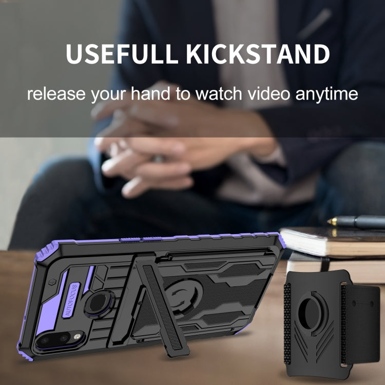 For Samsung Galaxy A10s Kickstand Detachable Armband Phone Case
