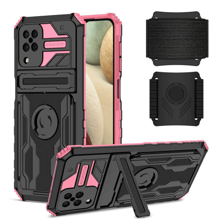 For Samsung Galaxy A12 5G Kickstand Detachable Armband Phone Case