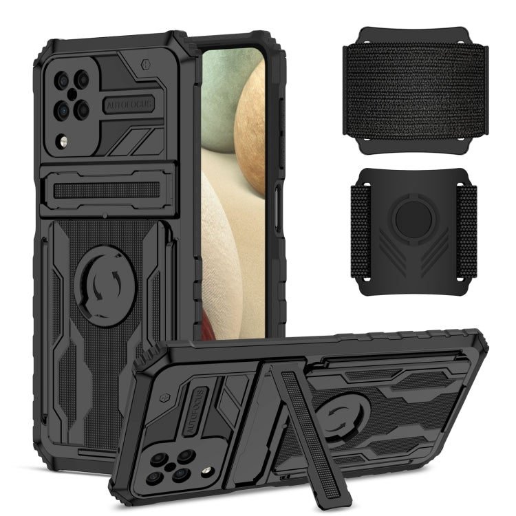 For Samsung Galaxy A12 5G Kickstand Detachable Armband Phone Case