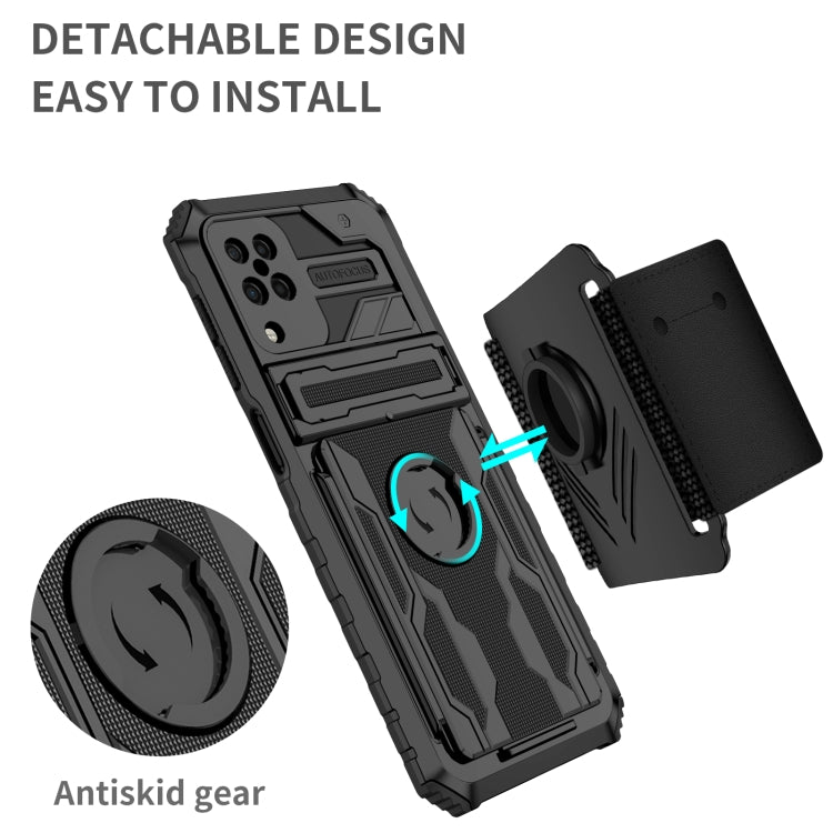 For Samsung Galaxy A12 5G Kickstand Detachable Armband Phone Case