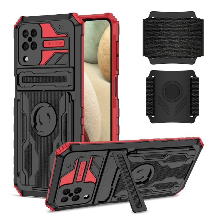 For Samsung Galaxy A12 5G Kickstand Detachable Armband Phone Case