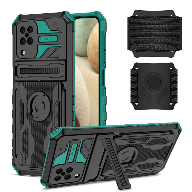 For Samsung Galaxy A12 5G Kickstand Detachable Armband Phone Case