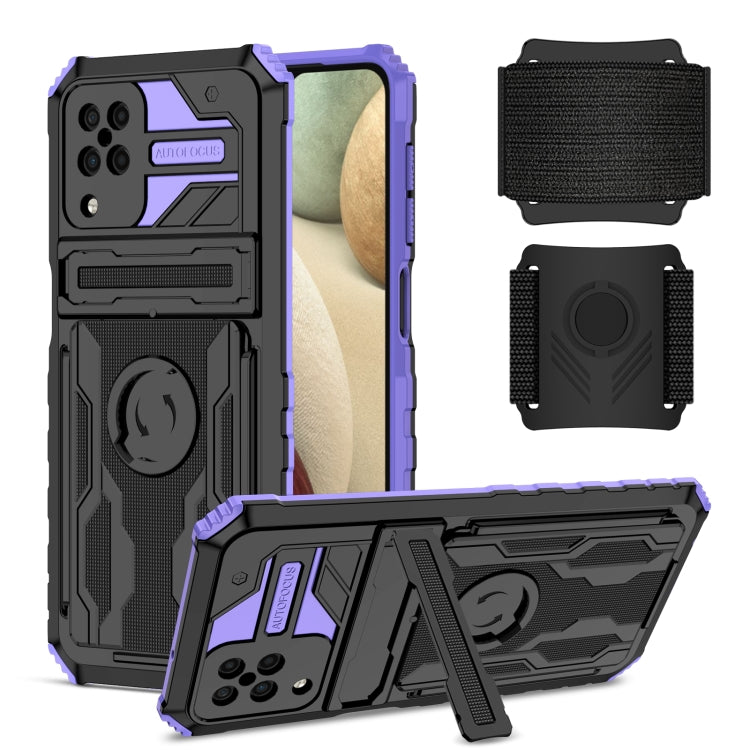 For Samsung Galaxy A12 5G Kickstand Detachable Armband Phone Case
