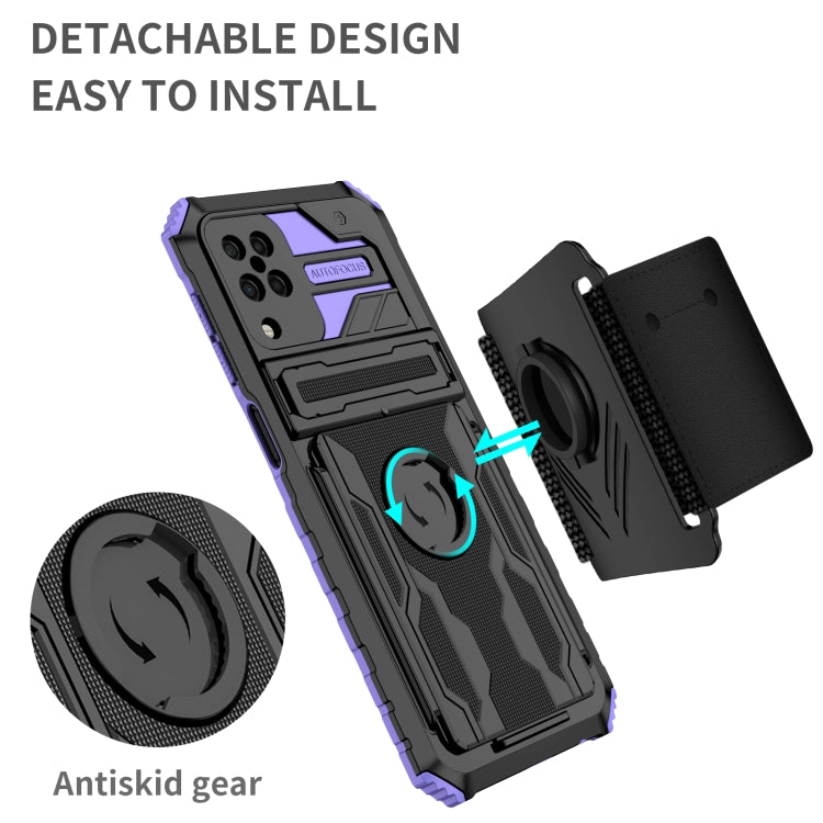 For Samsung Galaxy A12 5G Kickstand Detachable Armband Phone Case