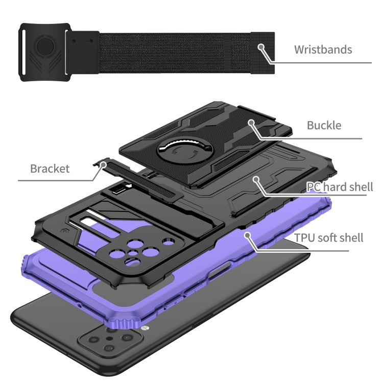For Samsung Galaxy A12 5G Kickstand Detachable Armband Phone Case