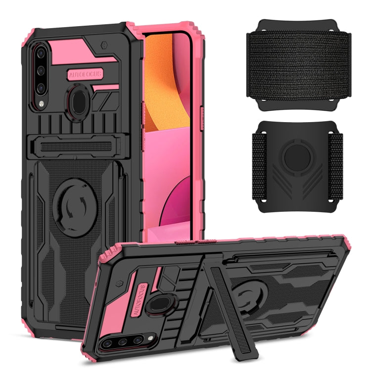 For Samsung Galaxy A20s Kickstand Detachable Armband Phone Case
