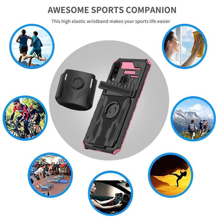 For Samsung Galaxy A20s Kickstand Detachable Armband Phone Case