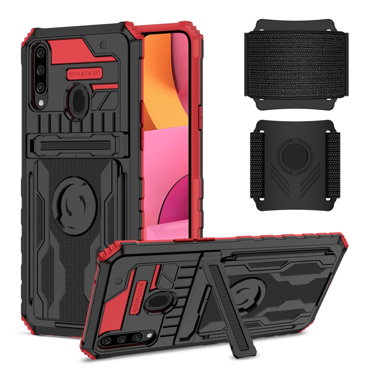 For Samsung Galaxy A20s Kickstand Detachable Armband Phone Case