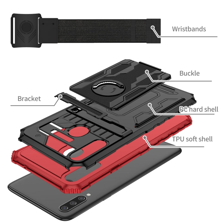 For Samsung Galaxy A20s Kickstand Detachable Armband Phone Case