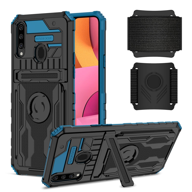 For Samsung Galaxy A20s Kickstand Detachable Armband Phone Case