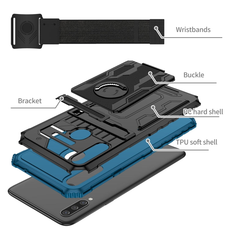 For Samsung Galaxy A20s Kickstand Detachable Armband Phone Case